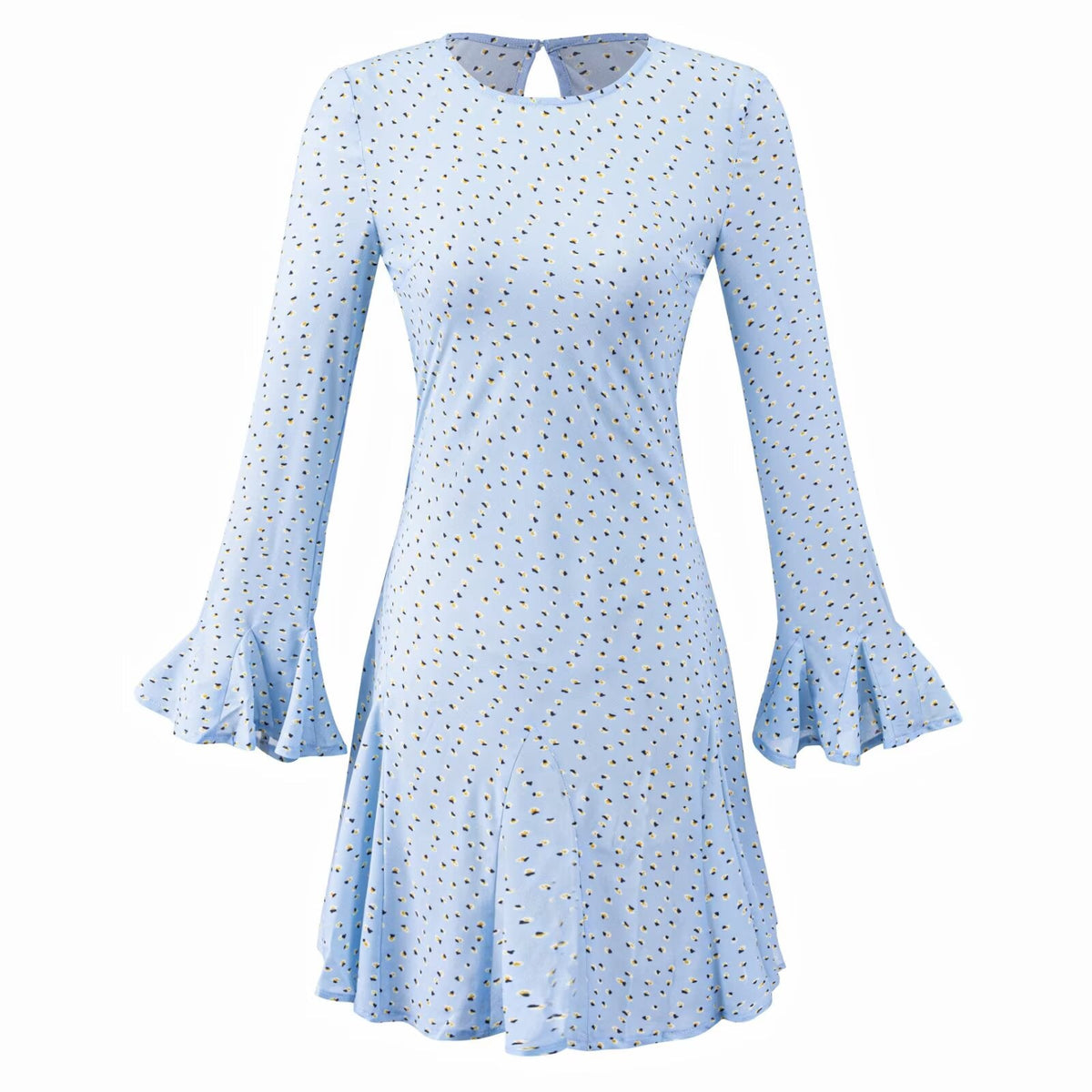 Floral Tight Waist Slimming Elegant French Short Light Luxury High Grade Long Sleeve Sun Protection Dress