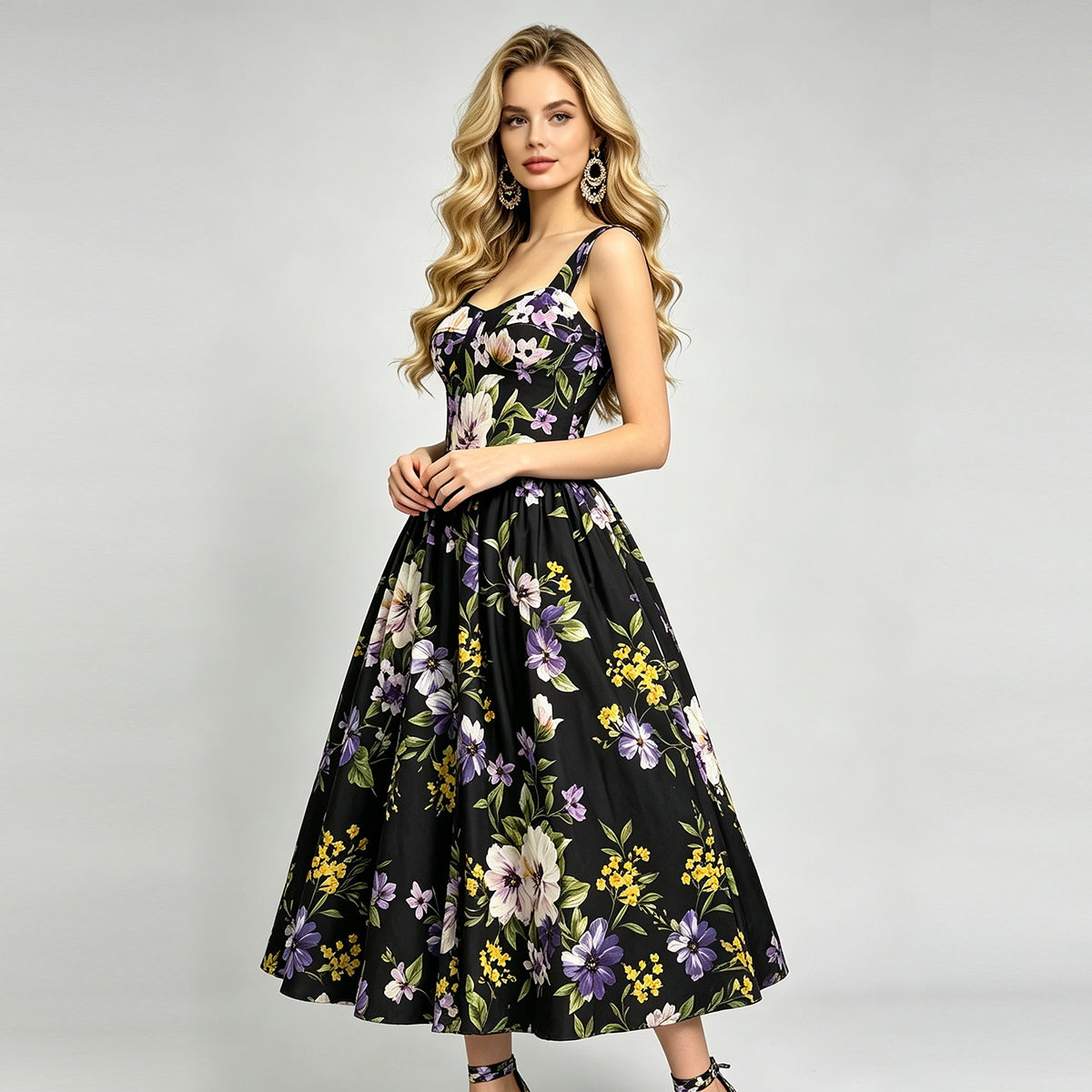 Women Summer Vacation Sleeveless Printed Dress