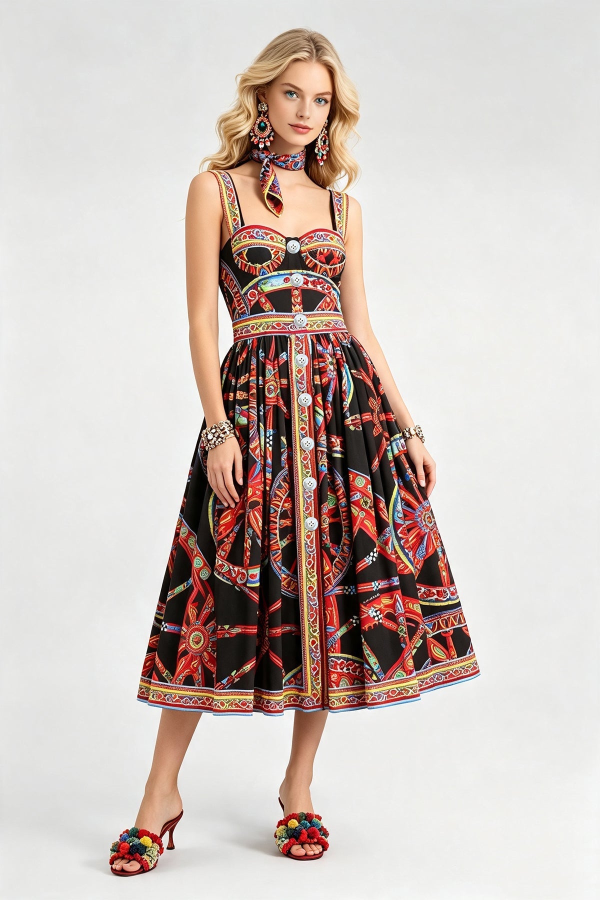 Women Summer Daily Sleeveless Printed Dress