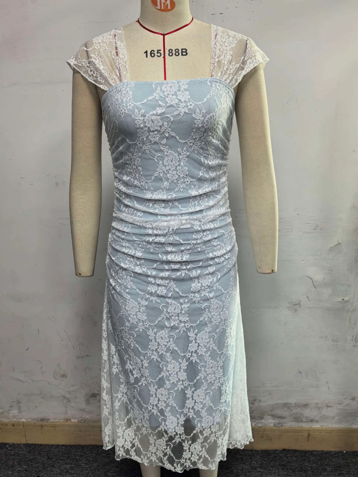 Women Clothing Lace Slimming Elegant Lady Mesh Tea Break Dress