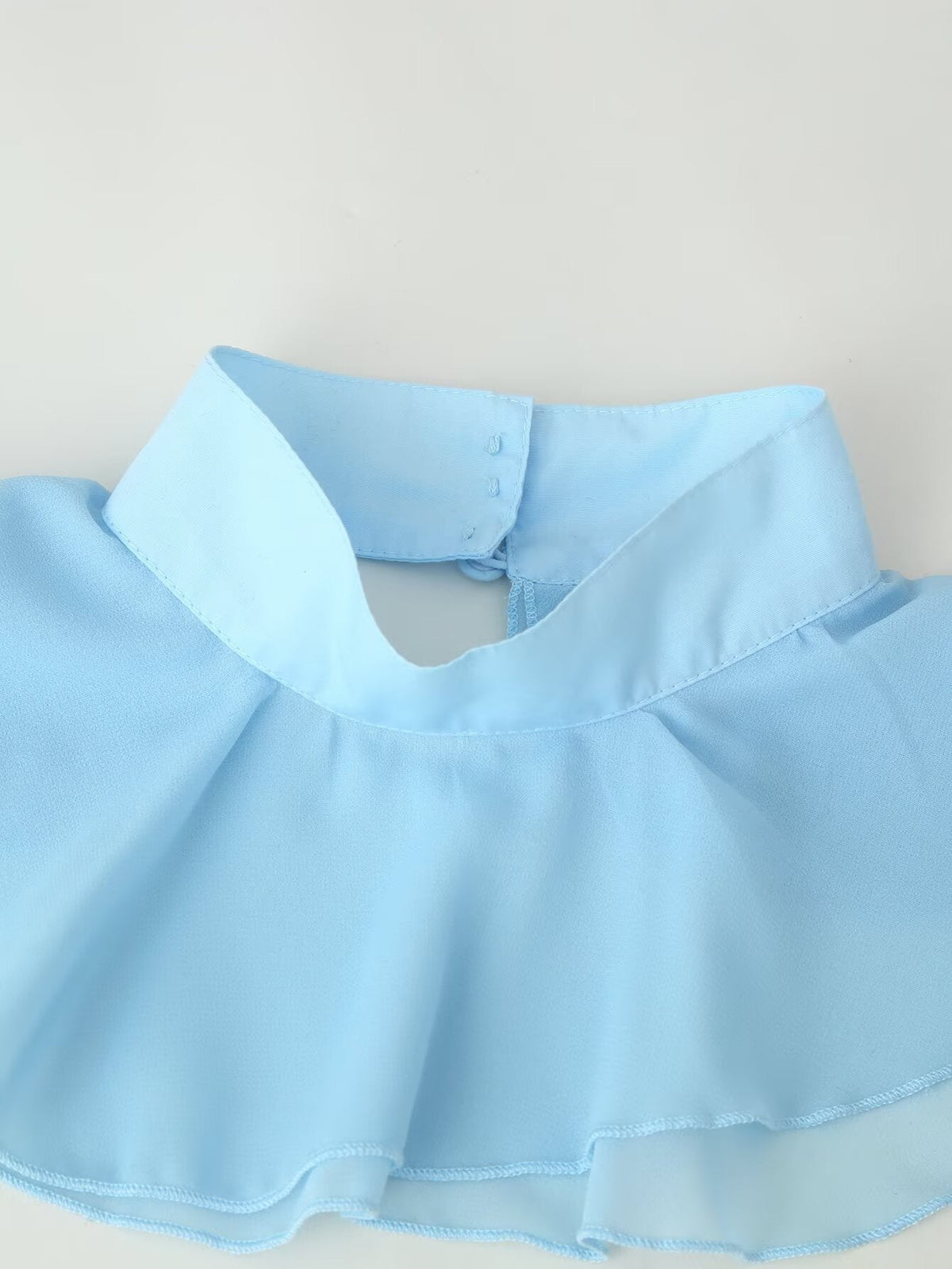 Ruffle Mock Neck Button Front Belted Flare Cuff Shirt Mini Dress 3