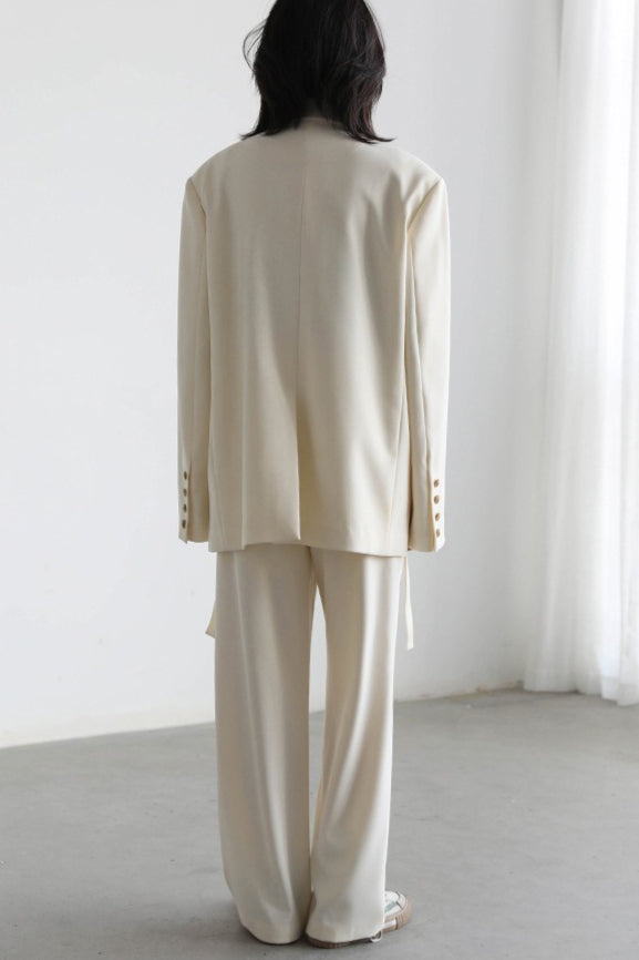 Deconstructed Wide Lapel Draped Blazer
