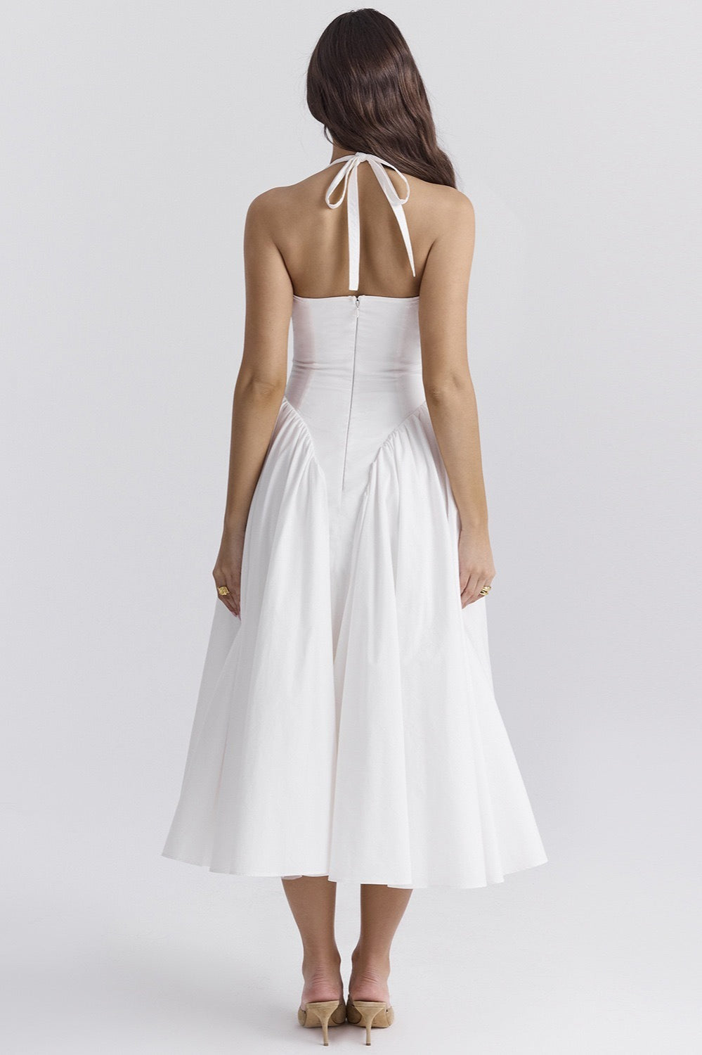 Draped Edition Halter Maxi Party Dress
