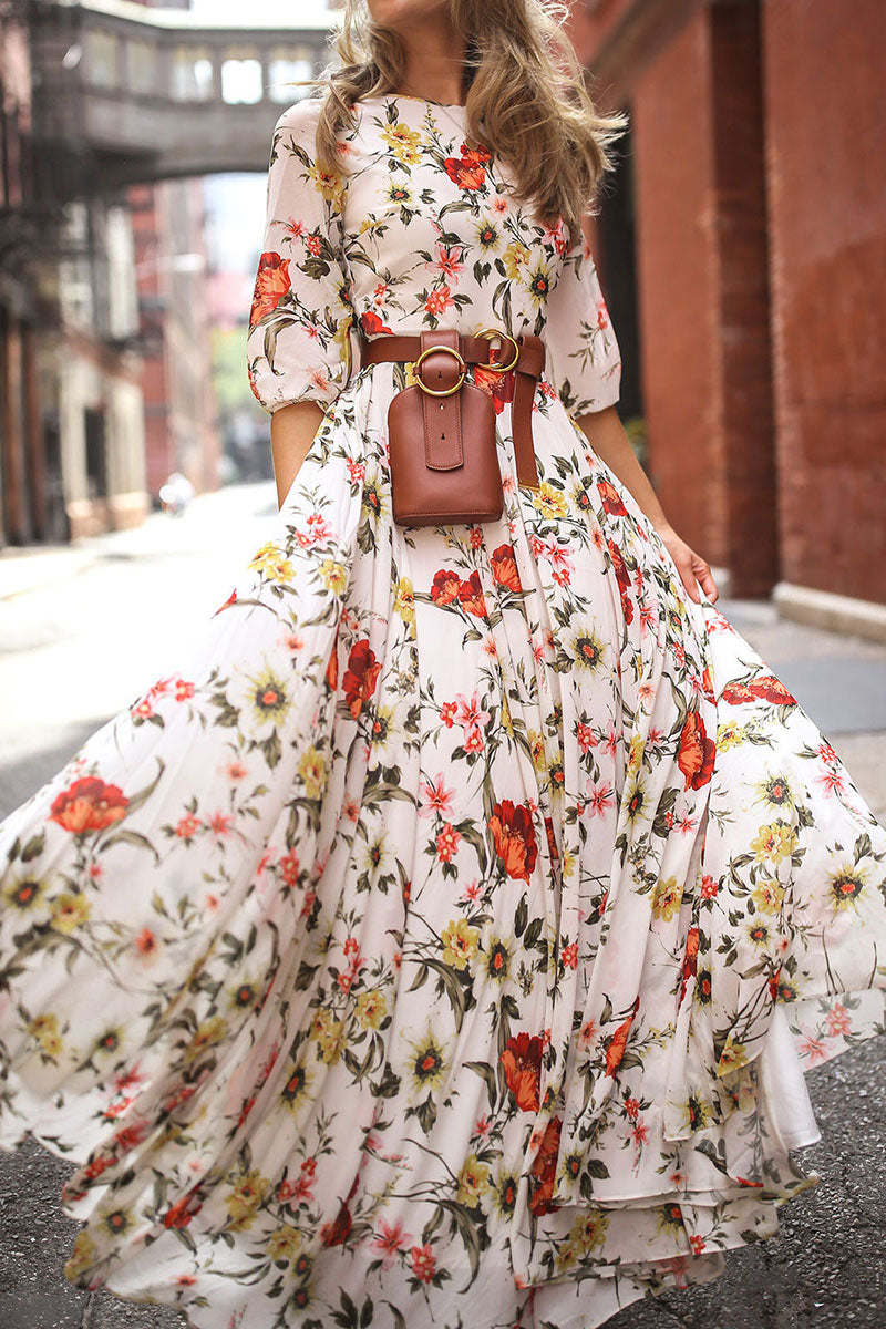 Gina Exclusive Fashionable, Patchwork Dresses with O Neck and a Line Designer Dress Edit