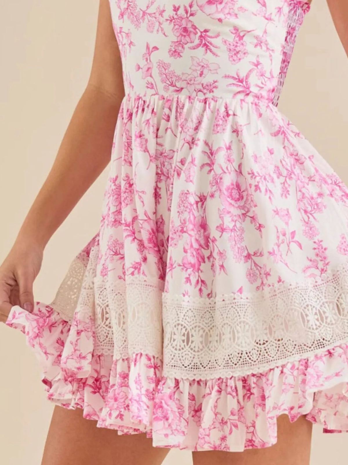 Ruffled Hem Printed Tube Dress