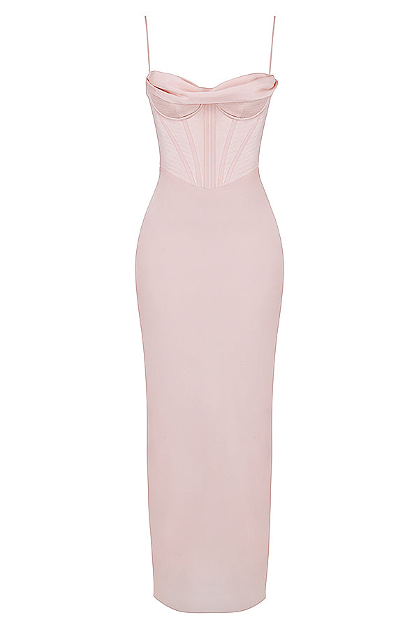 Elegant Corset Maxi Dress-White