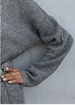 Ribbed Knit Long Batwing Sleeve Crew Neck Tie Belt Mini Sweater Dress