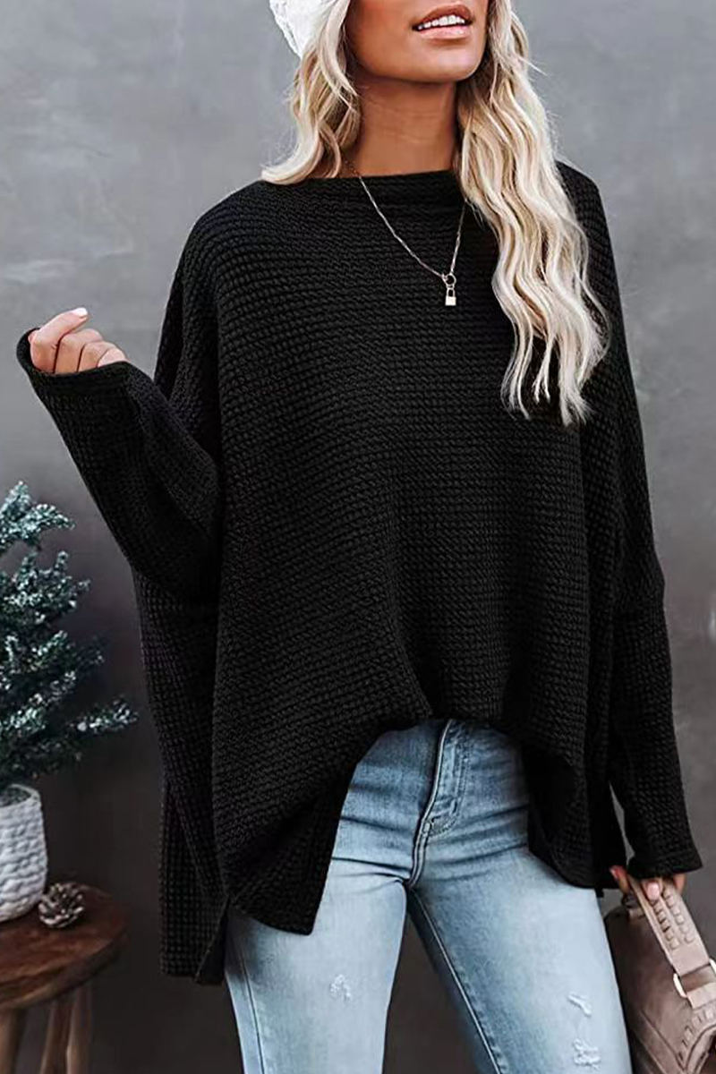 Boat Neck Thermal Knit Top