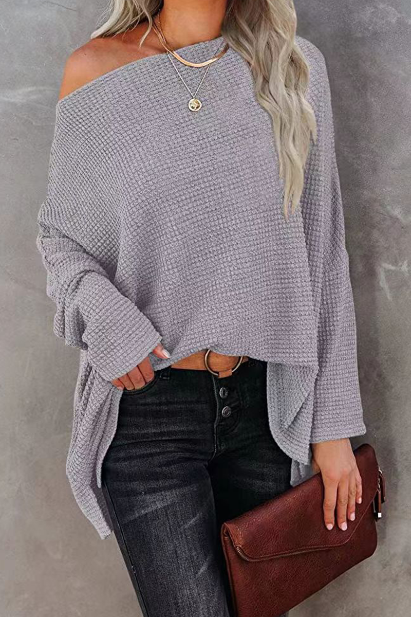 Boat Neck Thermal Knit Top