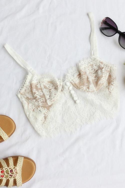 Lace Button Bralettes