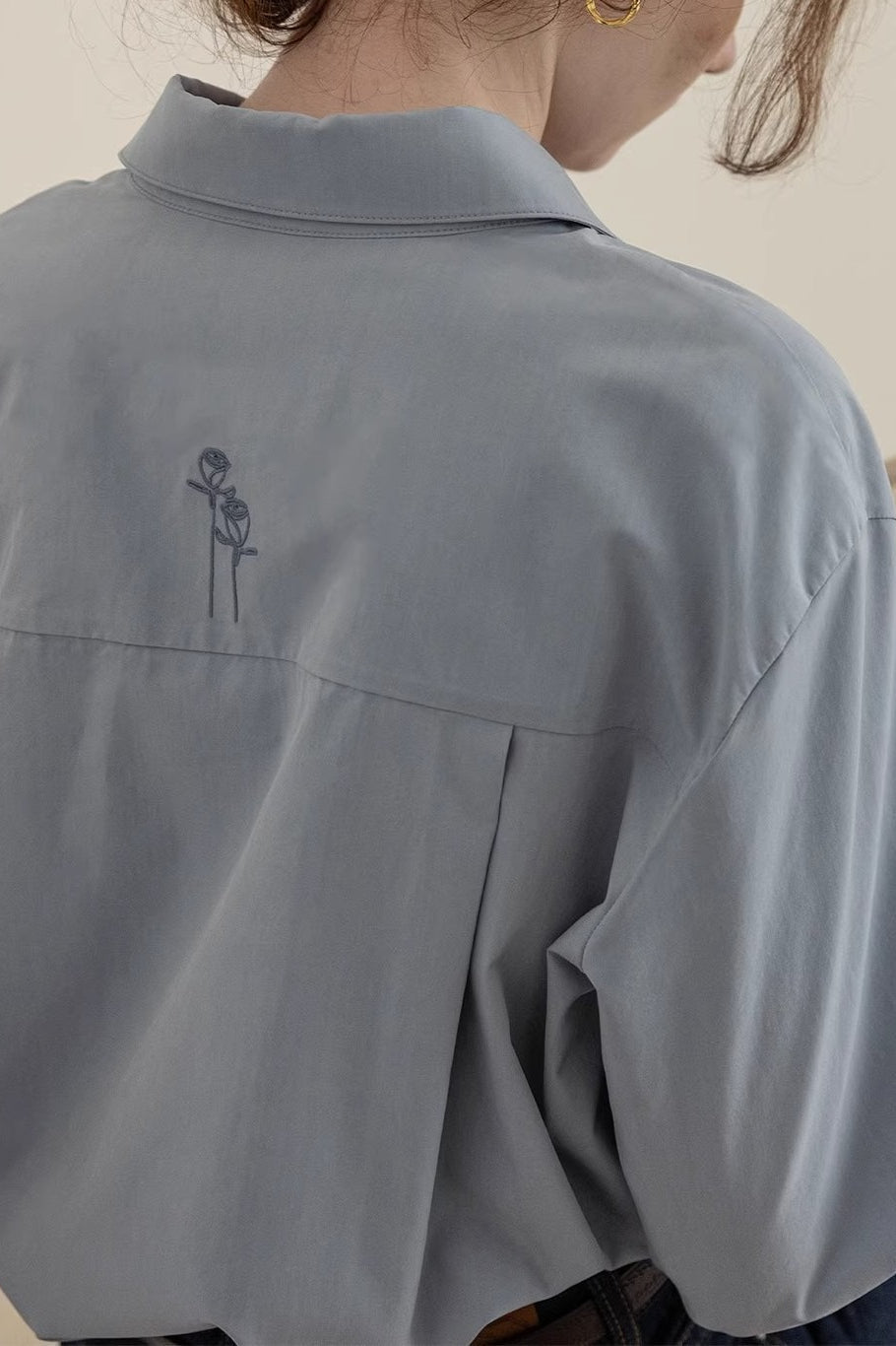 Collared Button Front Wide Cuff Long Sleeve Shirt 3