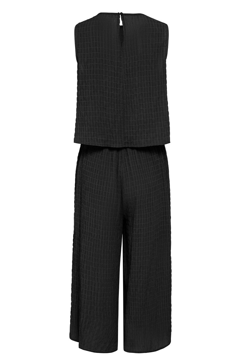 Casual Vacation Simplicity Solid Fold O Neck Loose Jumpsuits(3 Colors)