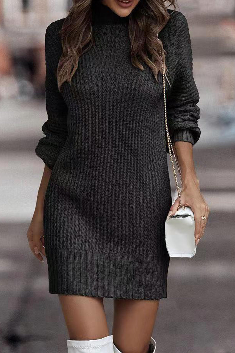 Zara Casual Solid Patchwork Dress with Vintage Inspired Everyday Styling
