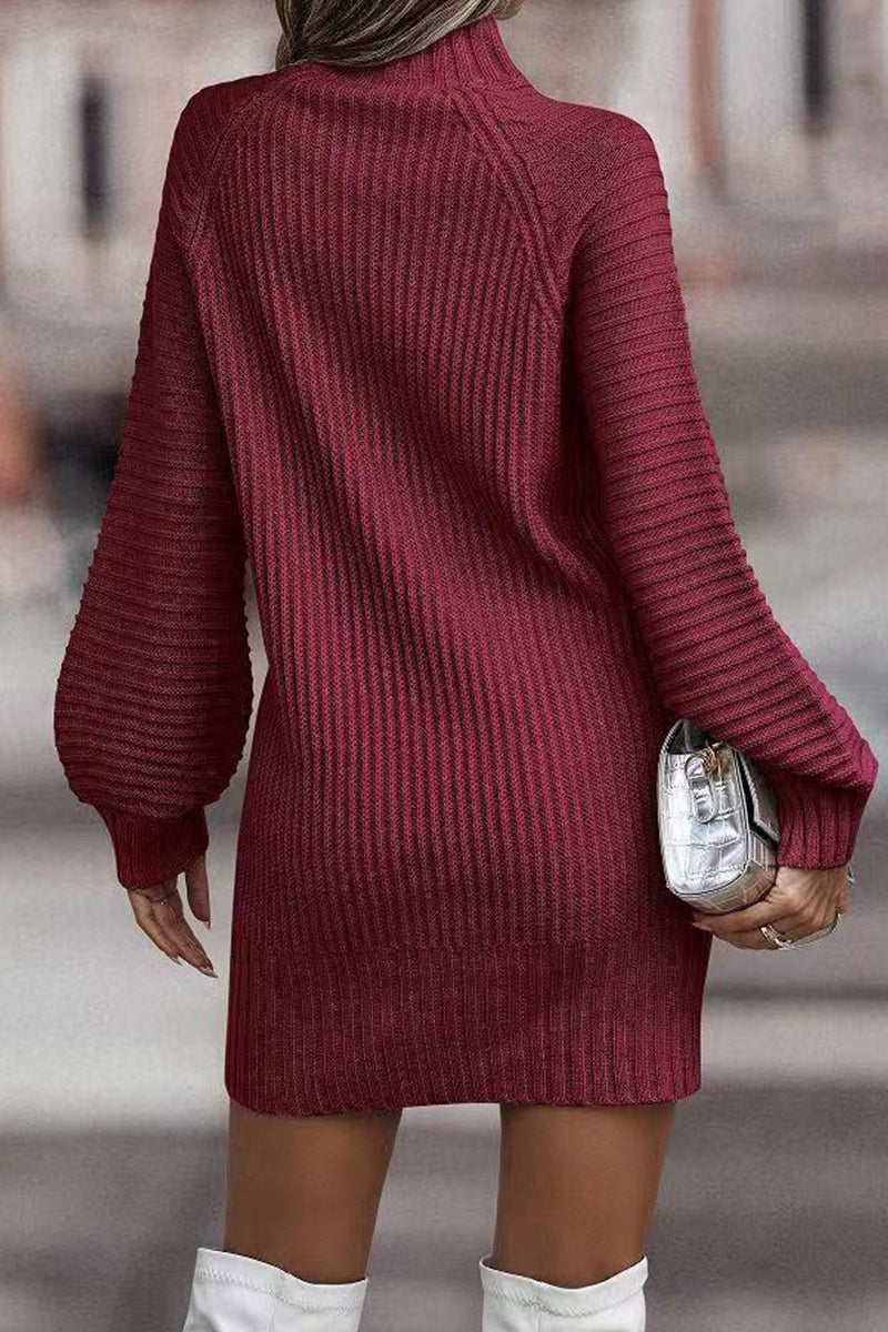 Zara Casual Solid Patchwork Dress with Vintage Inspired Everyday Styling