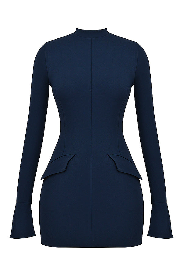 Yolanda Navy Blue Mini Classic Dress for Seasonal Wardrobe Essential
