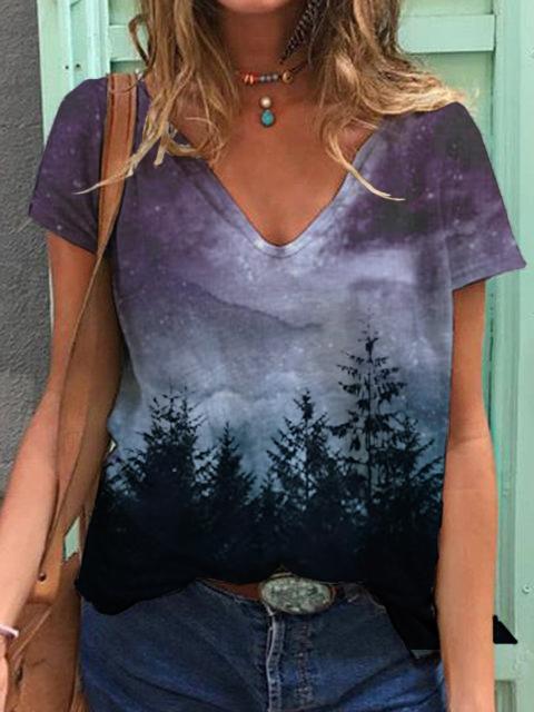 Abstract Painted Tree Landscape Sweater