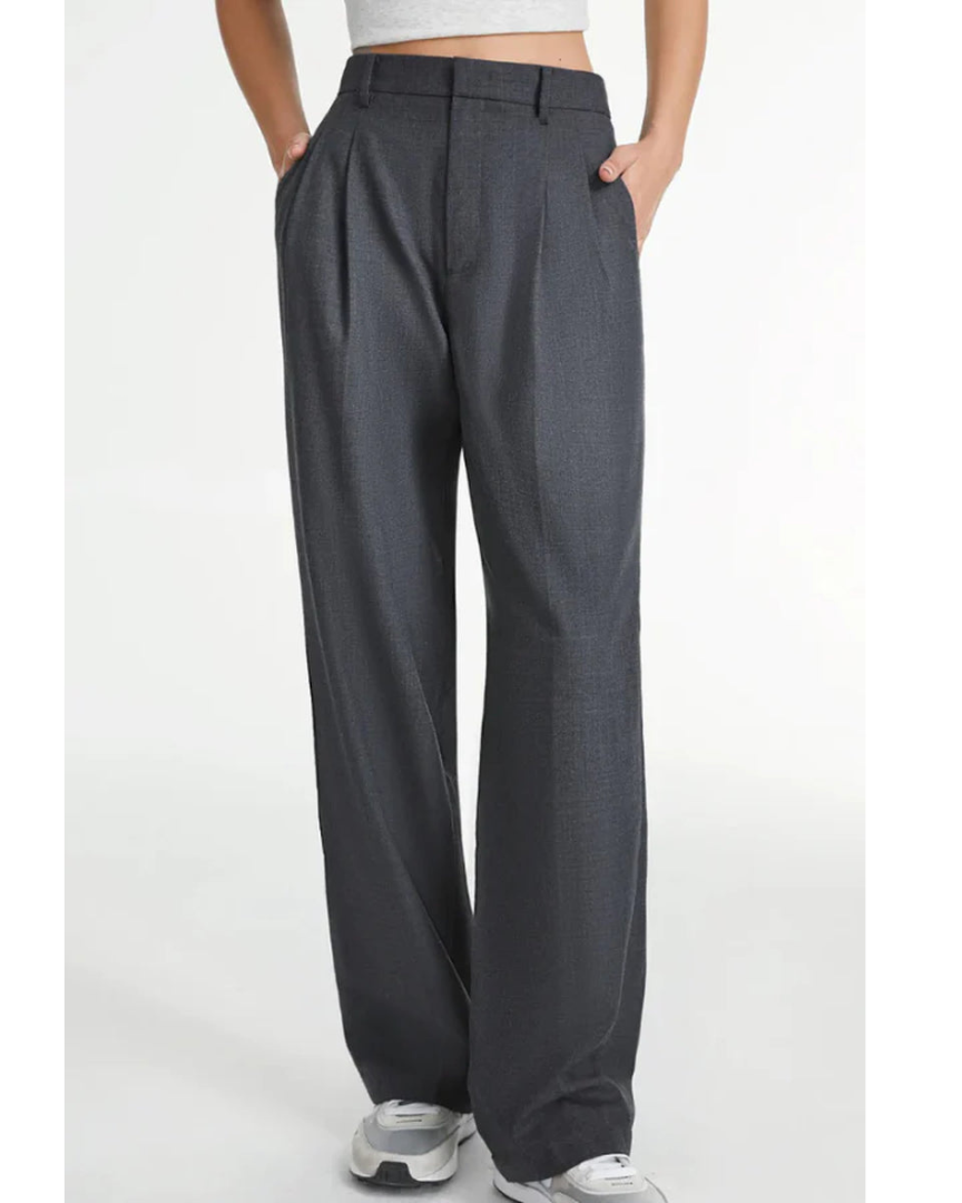 High Waist Pleated Wide Leg Trousers