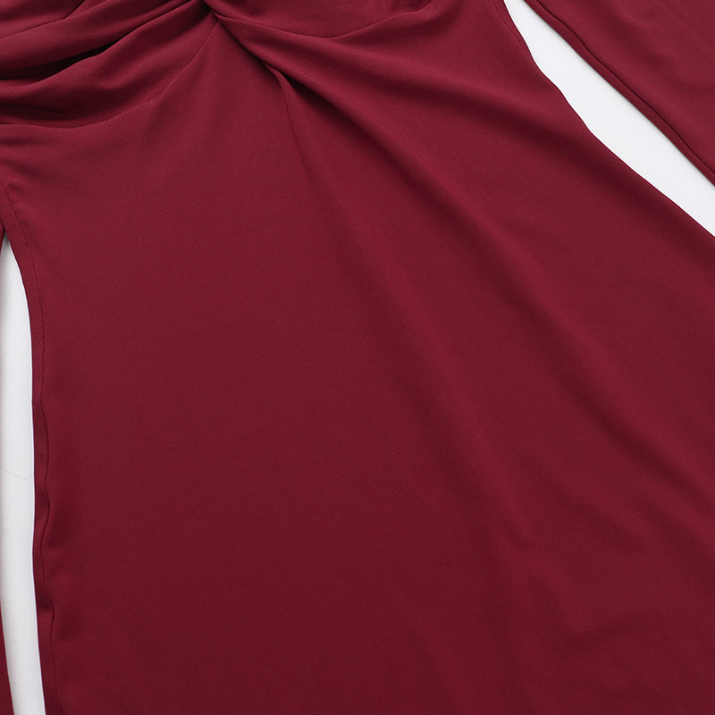 Crimson Kiss Mini Bodycon Dress Maroon