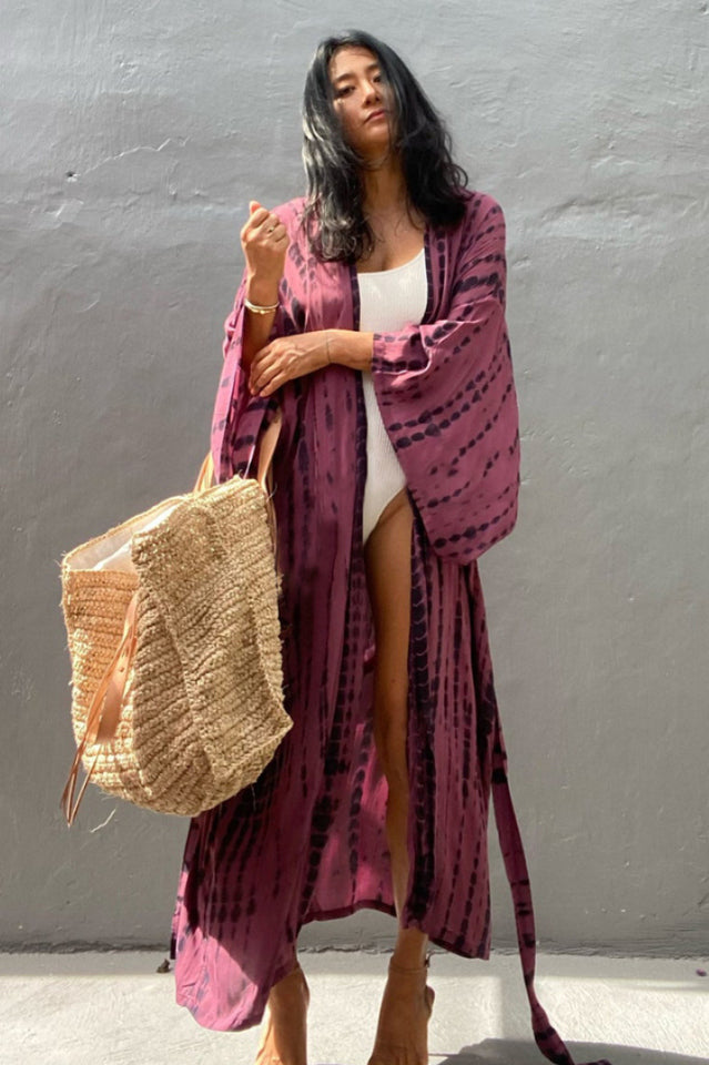 Beach Color Block Printing Cover Up