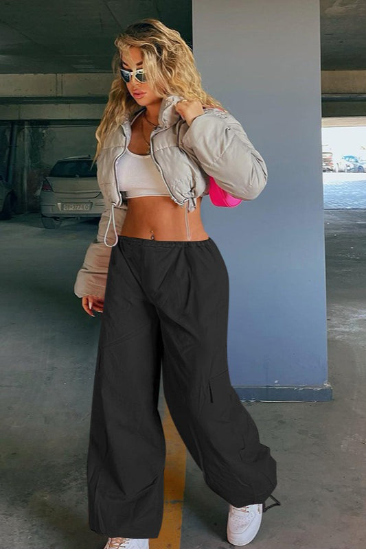 Hip Hop Drawstring Cargo Loose Versatile Pants