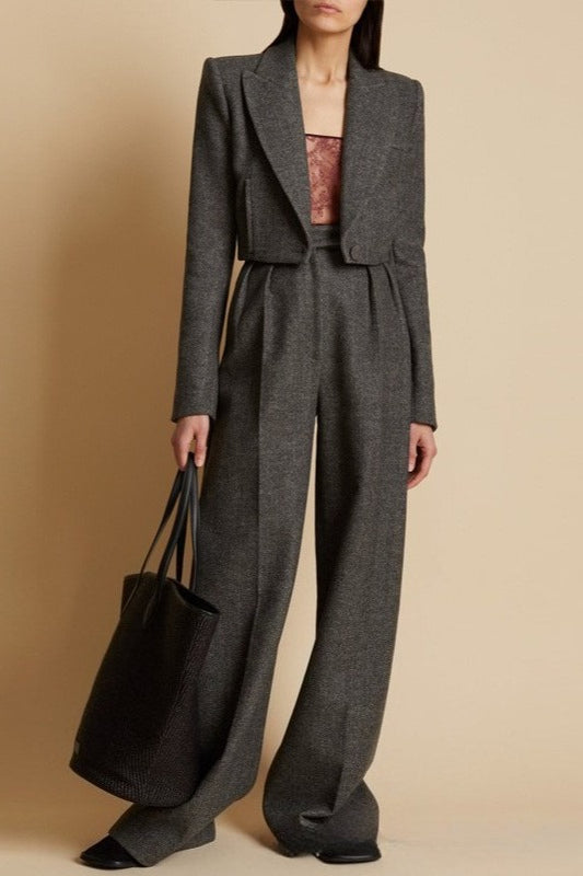High Waist Straight Wide Leg Floor Length Pants