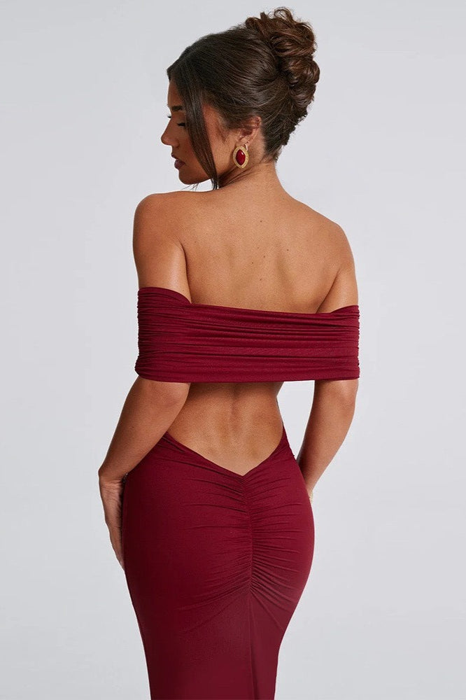 Off-the-Shoulder Ruched Dress