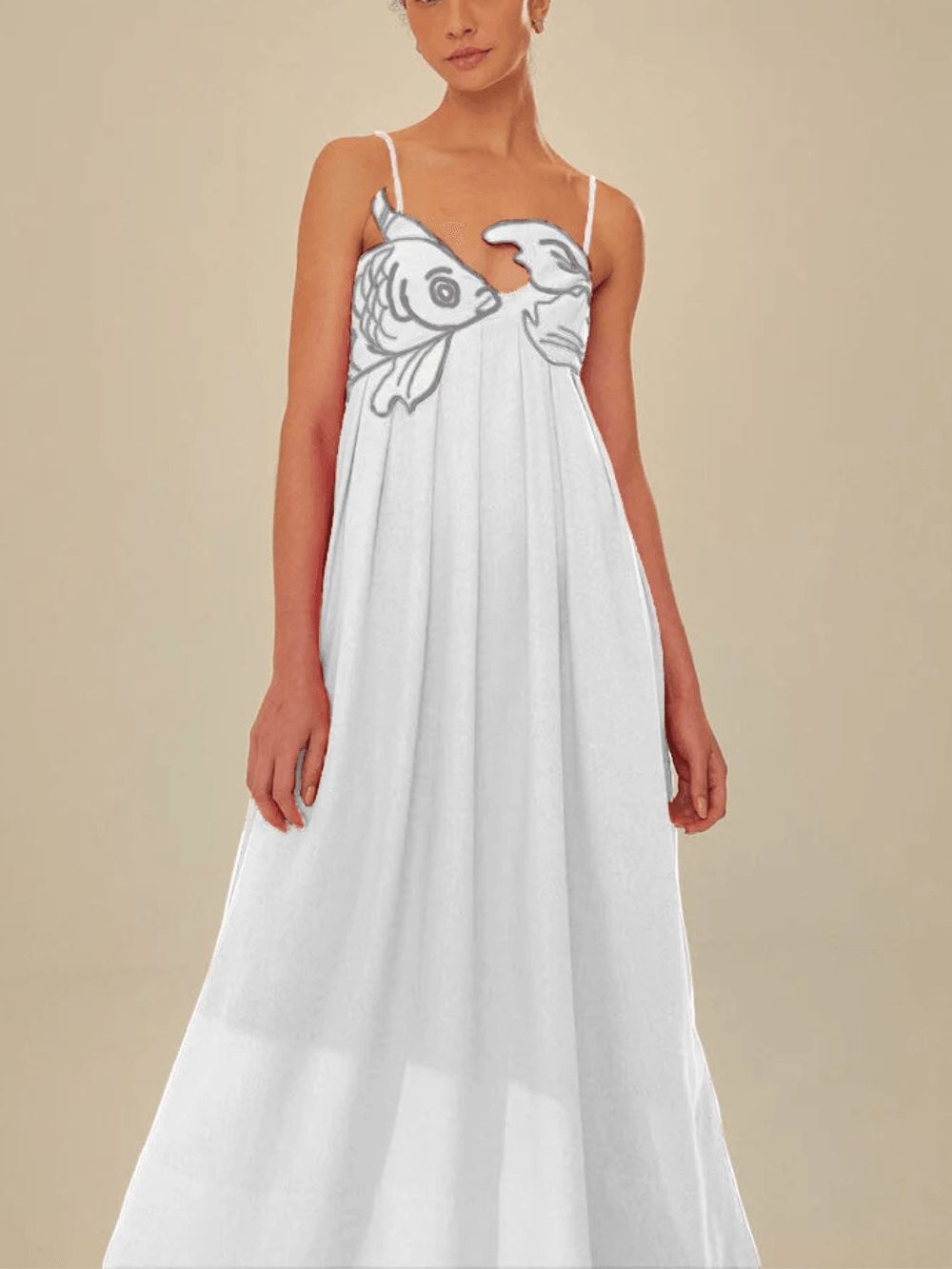 Fish Top Maxi Dress White