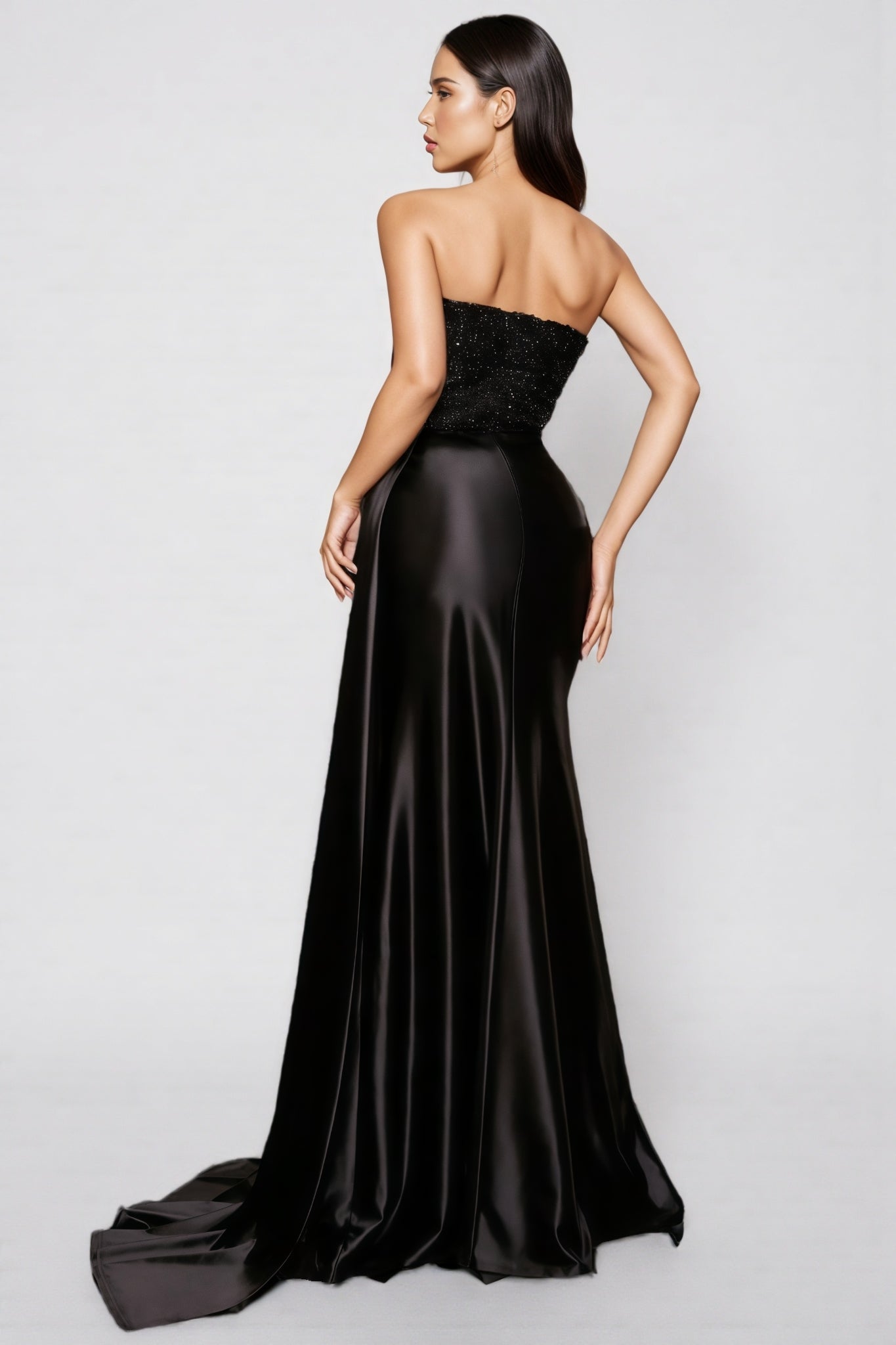 Brontane Black Sheath Sequin Maxi Dress - View 6