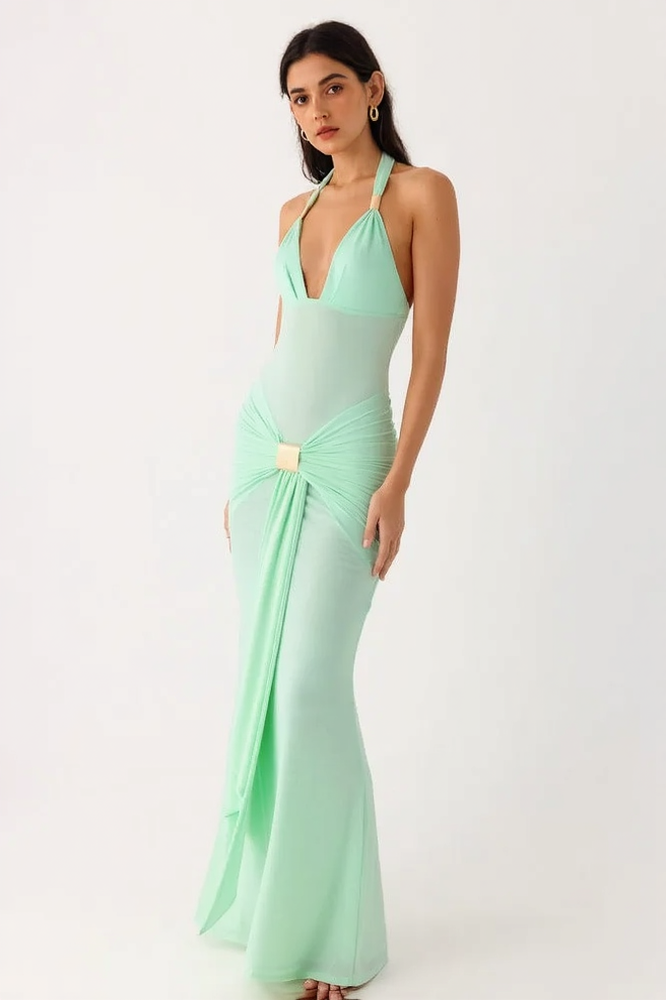 Backless Halter-Neck Bodycon Dress