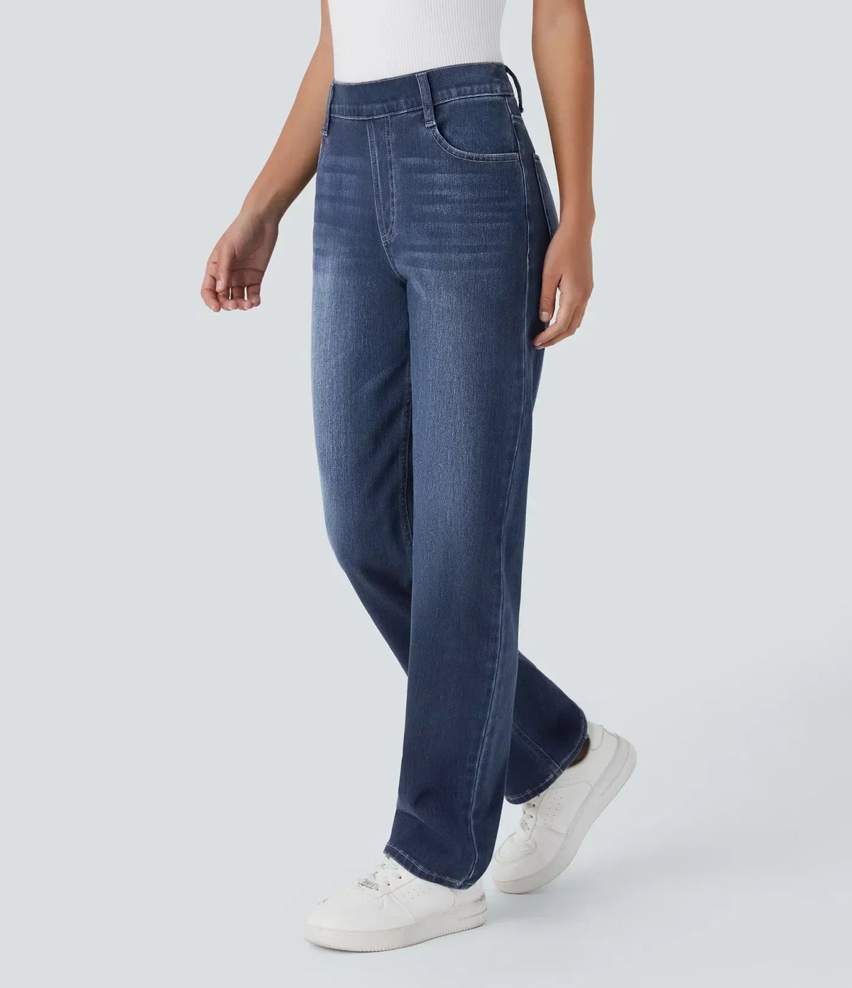 High Waist Straight Leg Pull On Jeans 3
