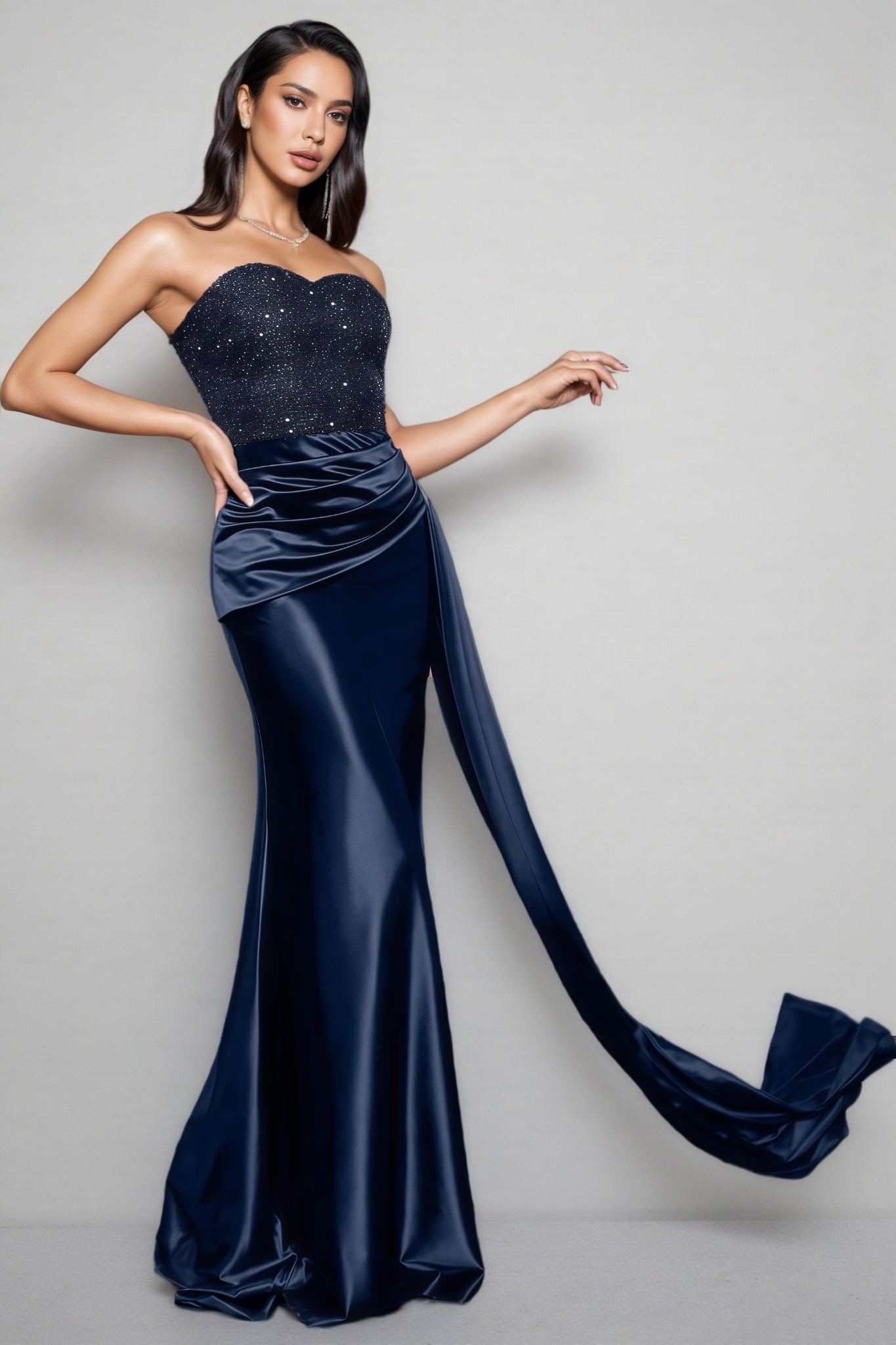 Eamone Sheath Sequin Embroidered Maxi Dress - View 5