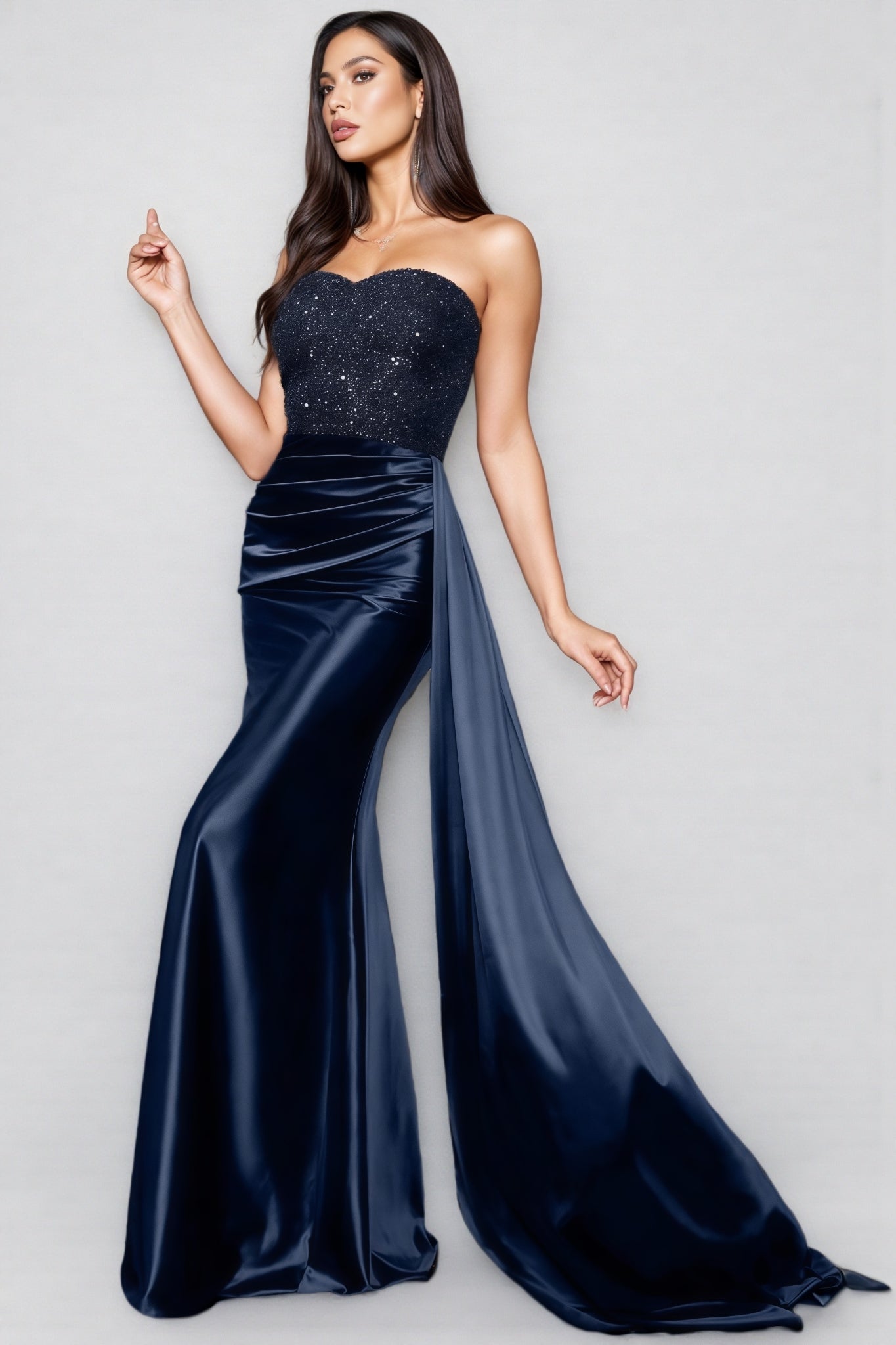 Eamone Sheath Sequin Embroidered Maxi Dress - View 2