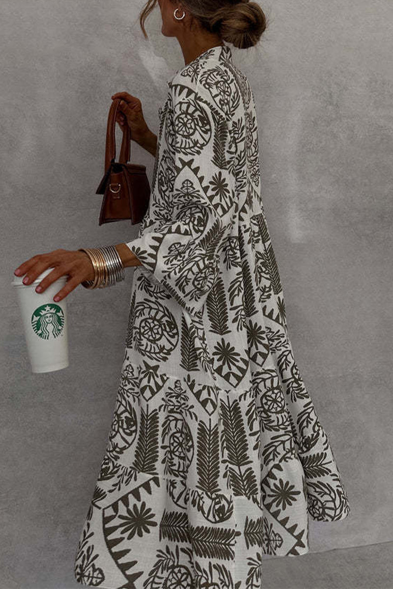 Kira Exclusive Casual a Line Dresses with Patchwork Floral Print and V Neck Elevated Occasion Wear