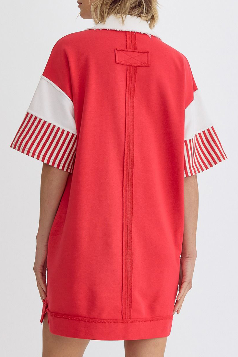 Encarni Casual Striped Pocket Dress with Relaxed Fit and Modern Casual Wear