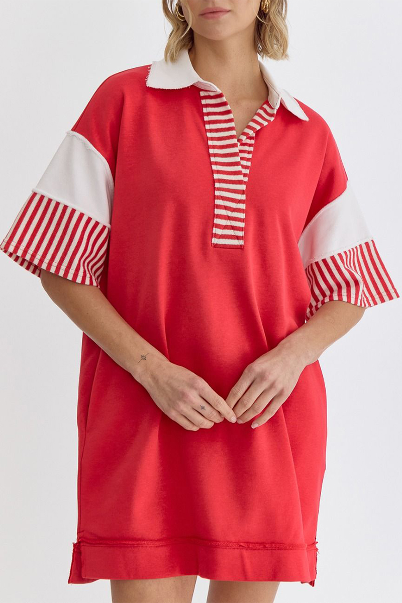 Encarni Casual Striped Pocket Dress with Relaxed Fit and Modern Casual Wear