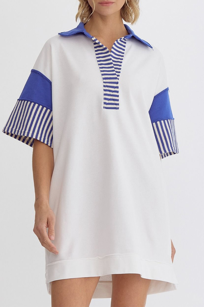 Encarni Casual Striped Pocket Dress with Relaxed Fit and Modern Casual Wear