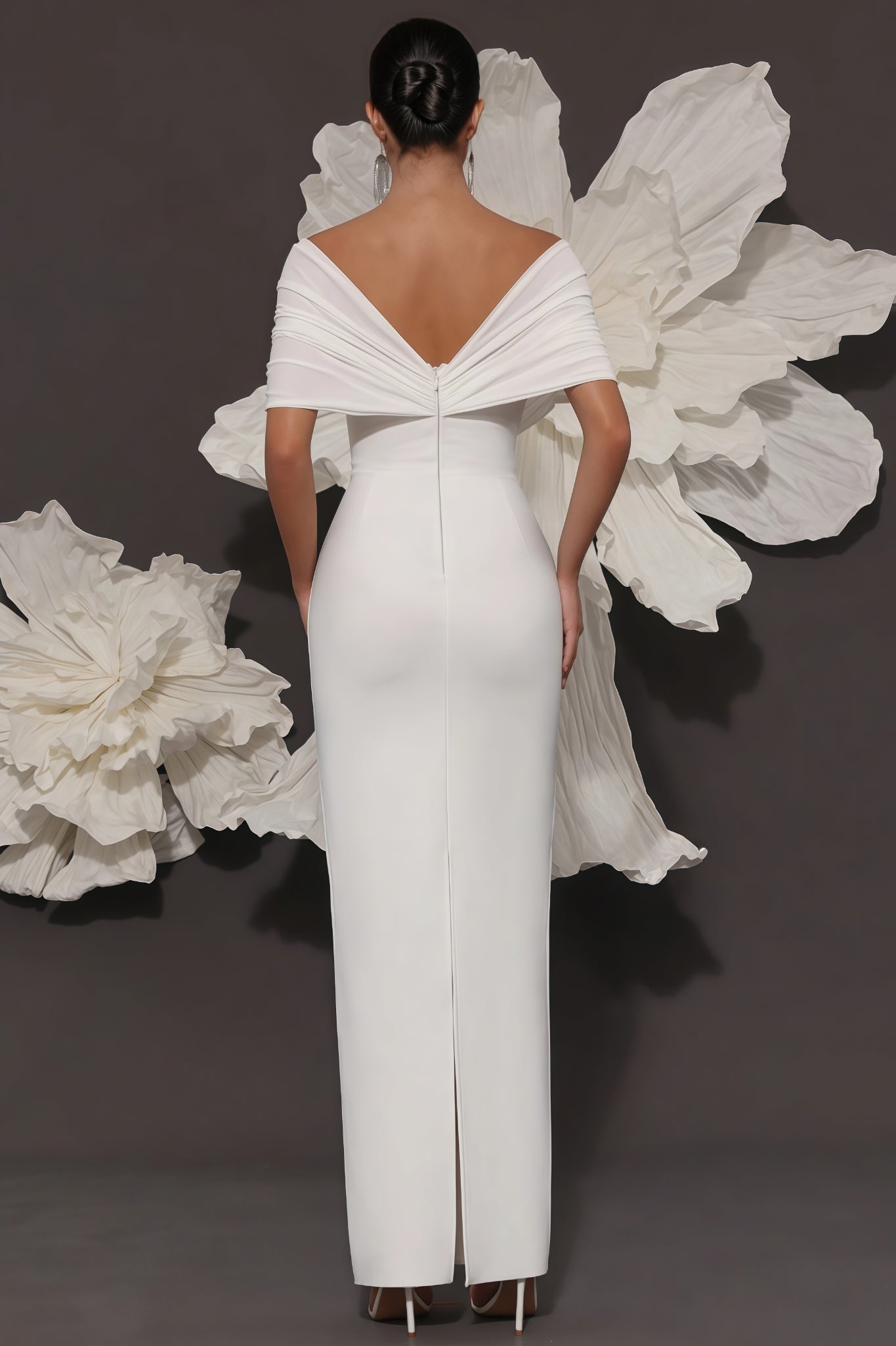 Oonan White Strapless Mesh Midi Dress - View 5