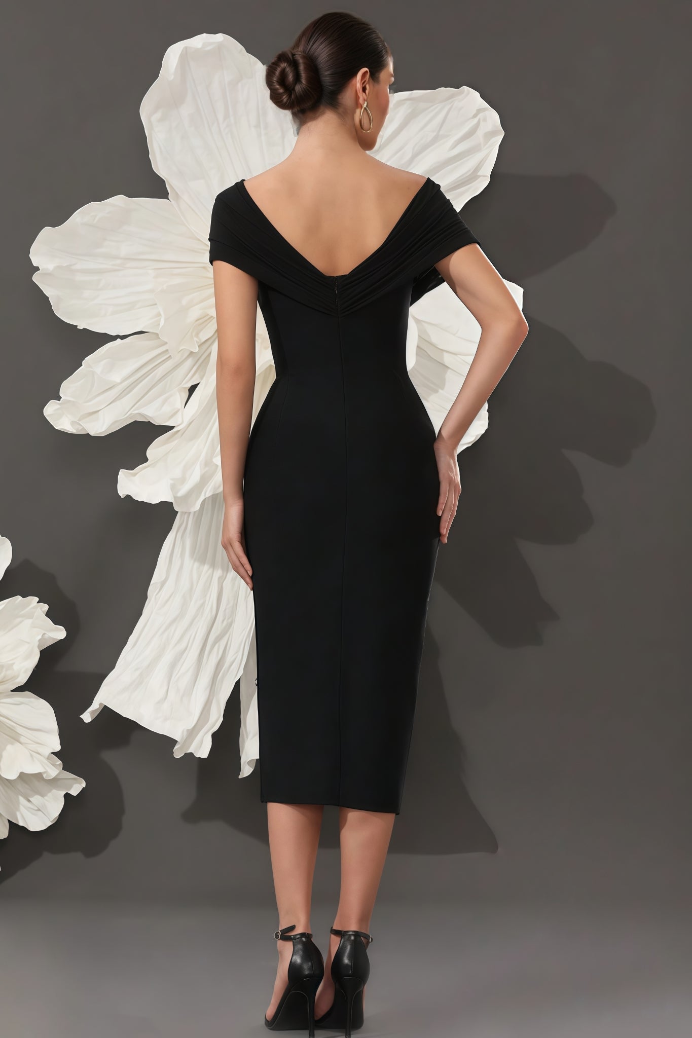 Marisad Strapless Mesh Studded Midi Dress - View 4