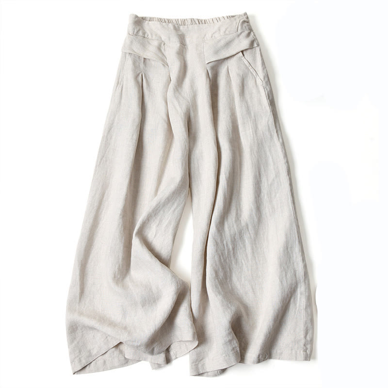 High Waist Wide Leg Culotte Pants
