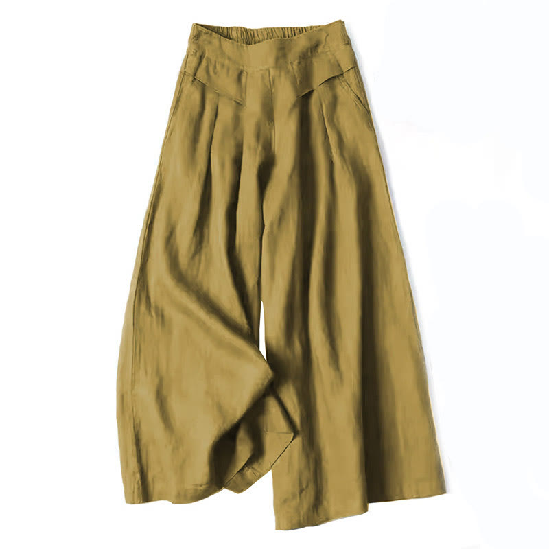 High Waist Wide Leg Culotte Pants