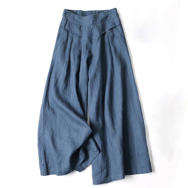 High Waist Wide Leg Culotte Pants