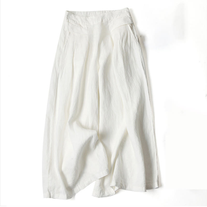 High Waist Wide Leg Culotte Pants