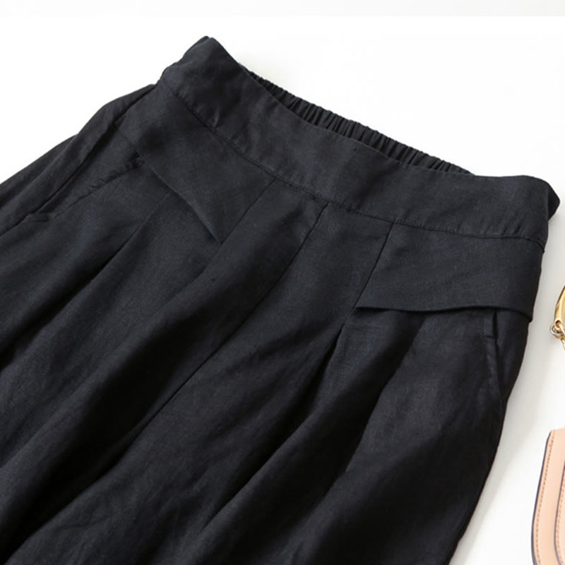 High Waist Wide Leg Culotte Pants
