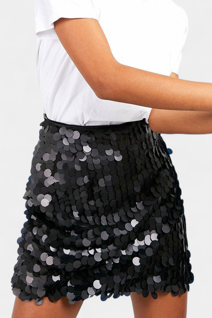 Paillette Sequin High Waist Mini Skirt
