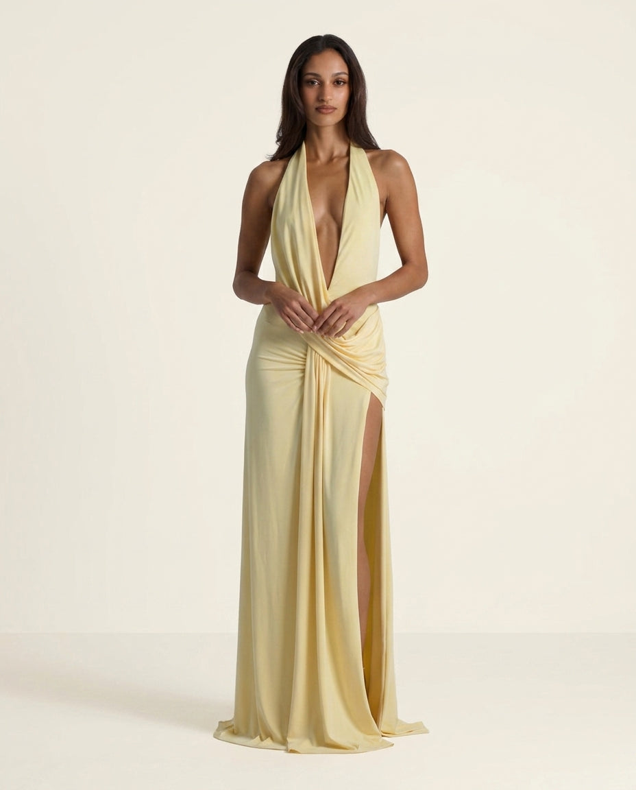 Simone | Halter Maxi Dress
