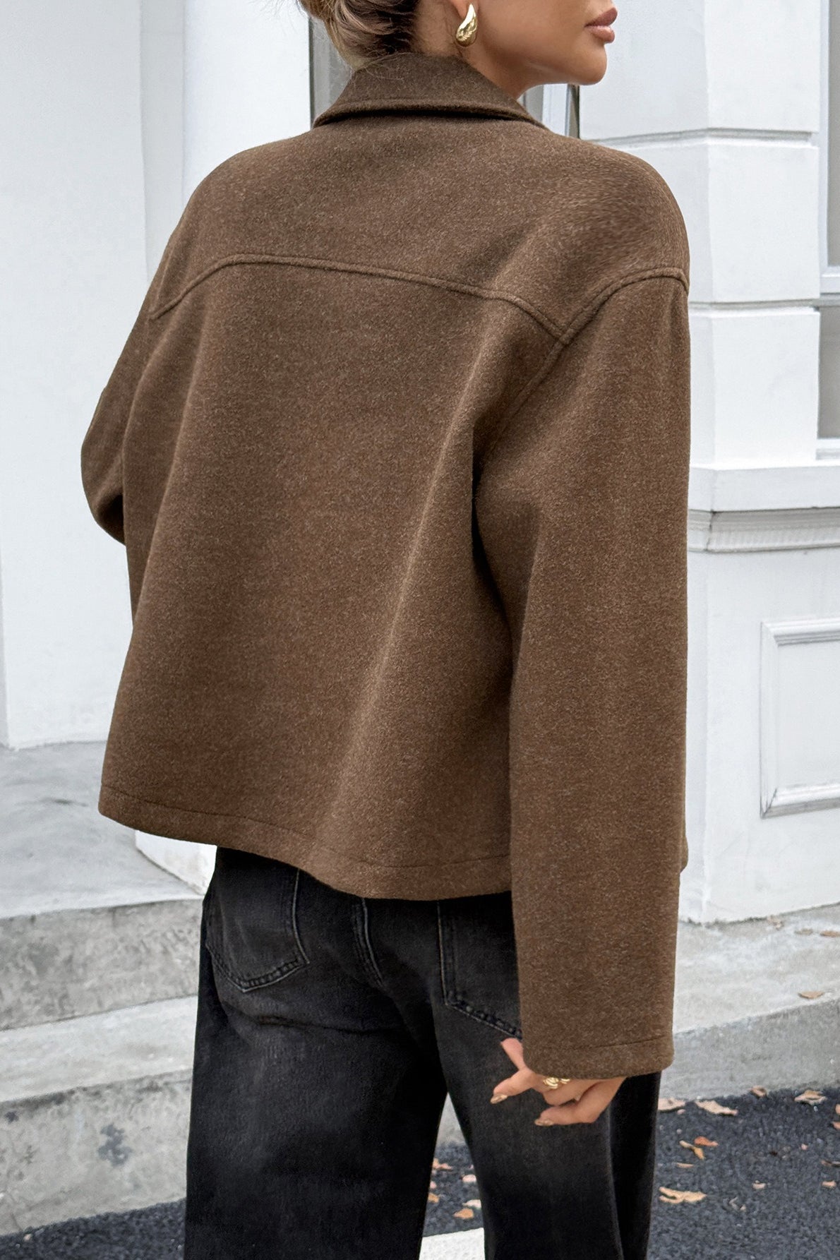 Casual Solid Color Long Sleeve Coat