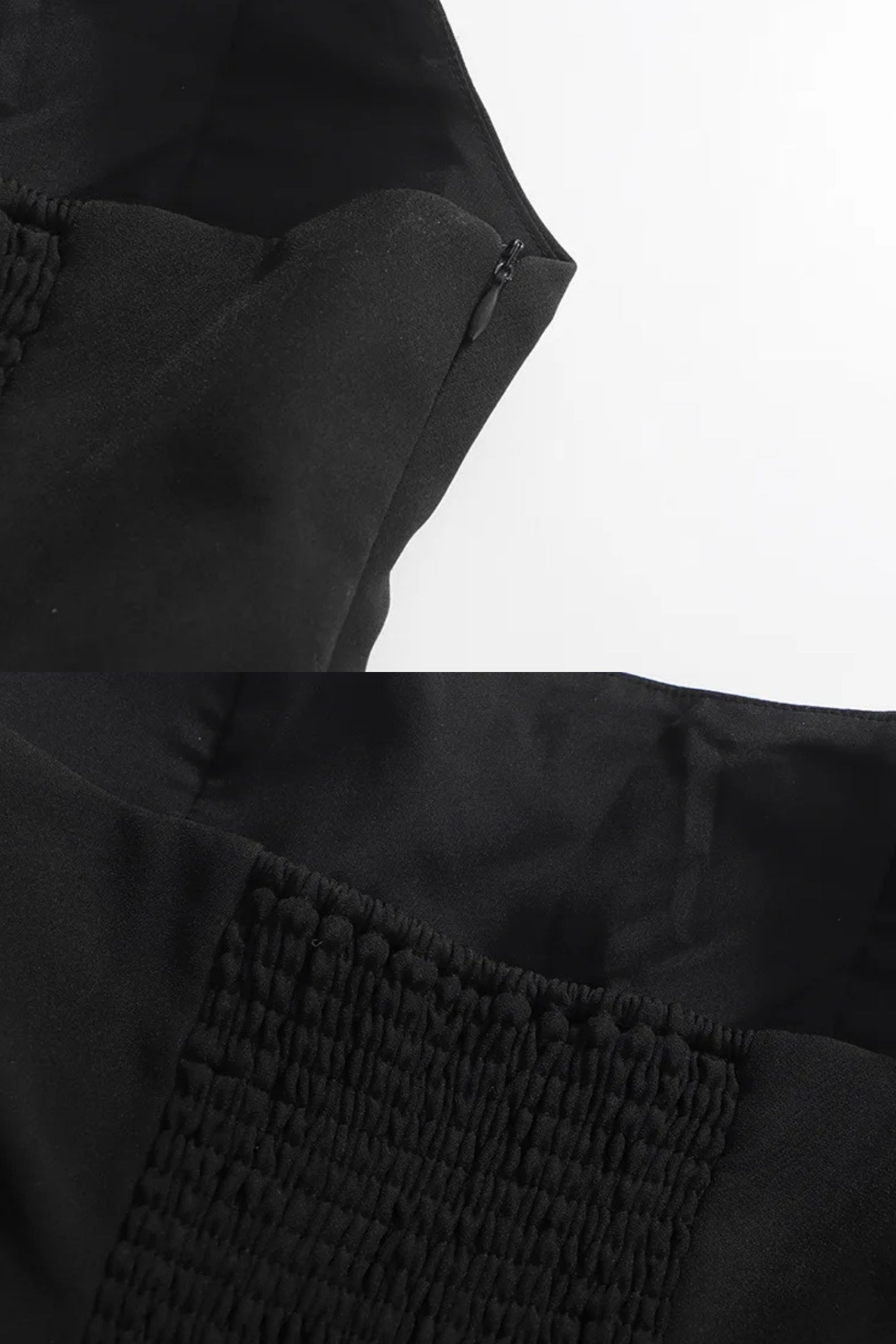 Strapless Maxi Dress With Asymmetric Draped Skirt - Black