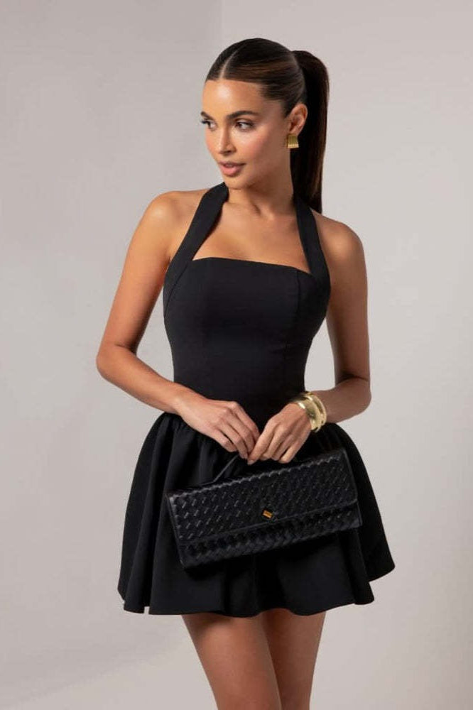 LowBack Ruffle Mini Party Dress