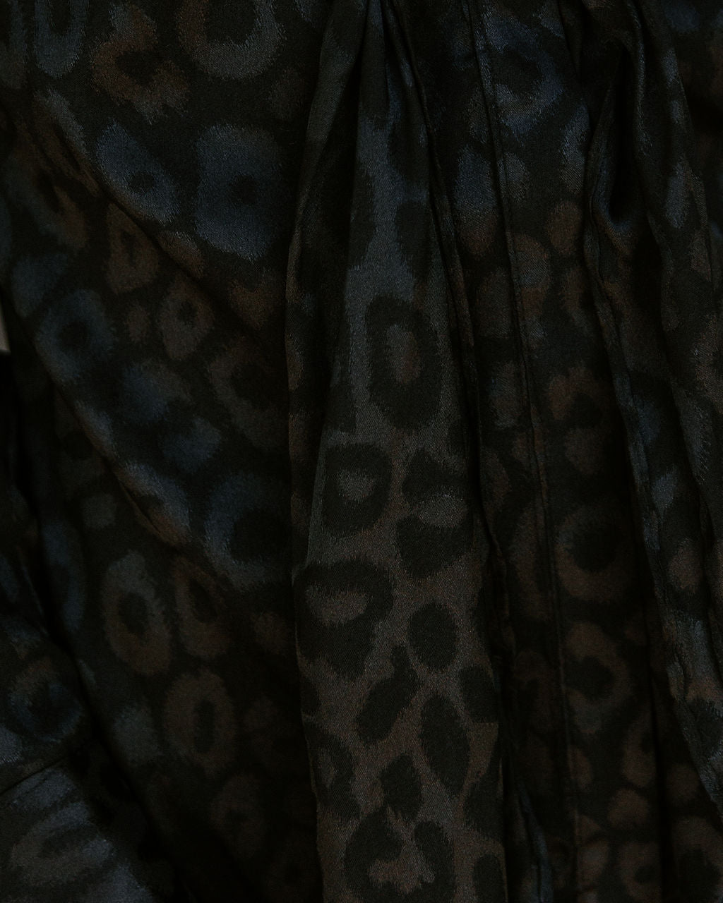 First Kiss Satin Embossed Leopard Tunic Black