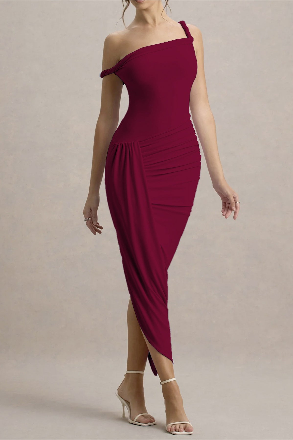 Asymmetrical Bodycon Maxi Party Dress